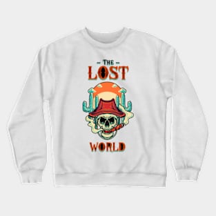 The lost world smoking skull vintage art Crewneck Sweatshirt